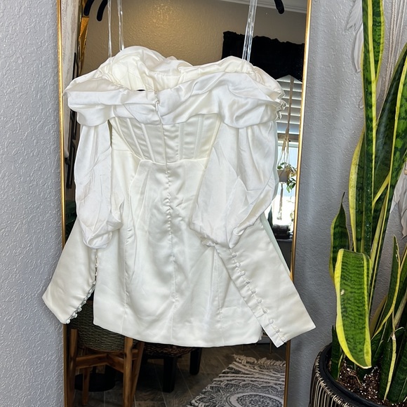 HOUSE OF CB 'Santana' Ivory Draped Corset Dress NWOT - Picture 9 of 10